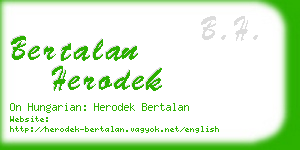 bertalan herodek business card